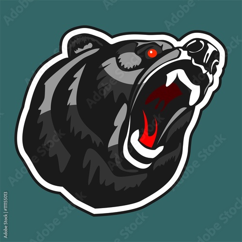 Angry Bear. Vector logo in the form of a head growling bear