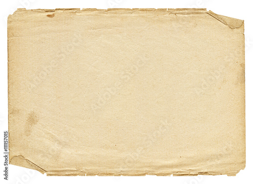 Vintage light paper blank with torn edges. Old texture for design.