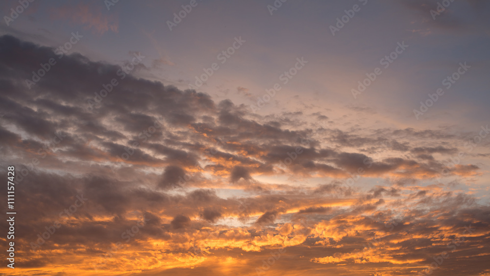 Natural background of  colorful sky during  sunset time. High resolution panorama