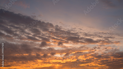 Natural background of colorful sky during sunset time. High resolution panorama