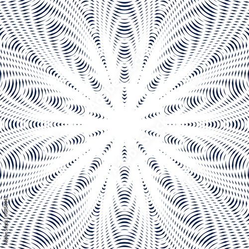 Optical illusion, moire background, abstract monochrome tiling