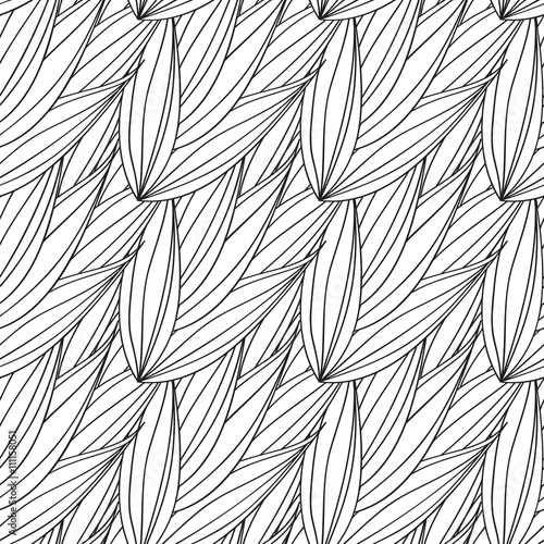 Seamless vector pattern of interwoven leaves.
