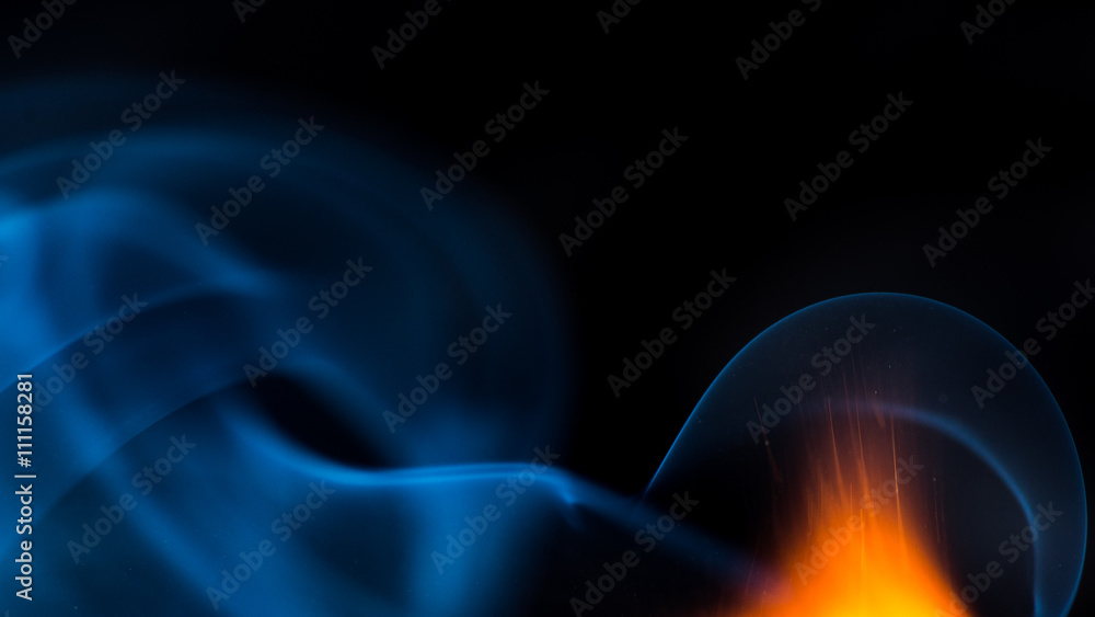fire flame with smoke and fire on black background  copyspace