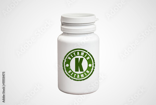 Bottle of pills with vitamin K