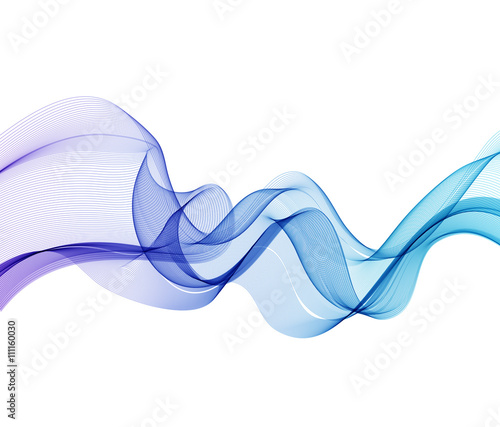 Abstract vector background, blue wavy 