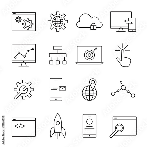 Web development line Icons.