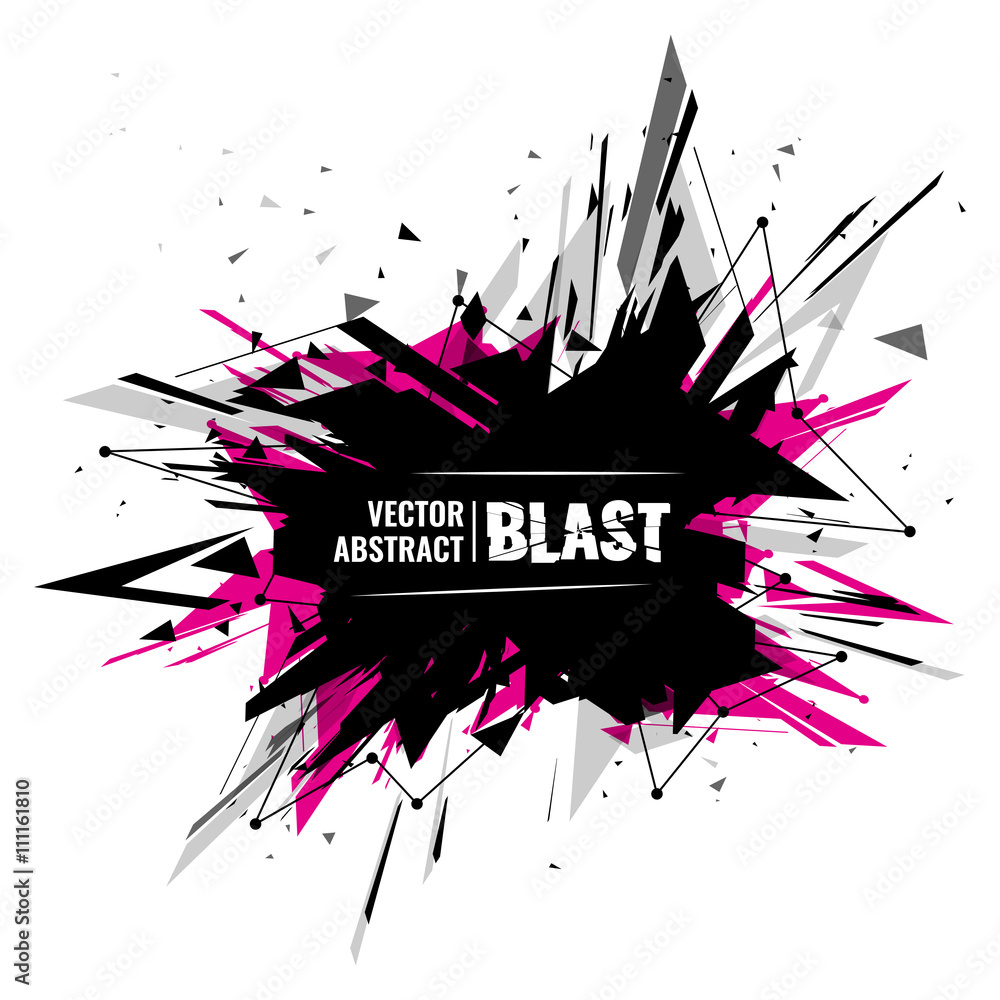 abstract image of explosion, illustration background, dark matter, the explosion effect.