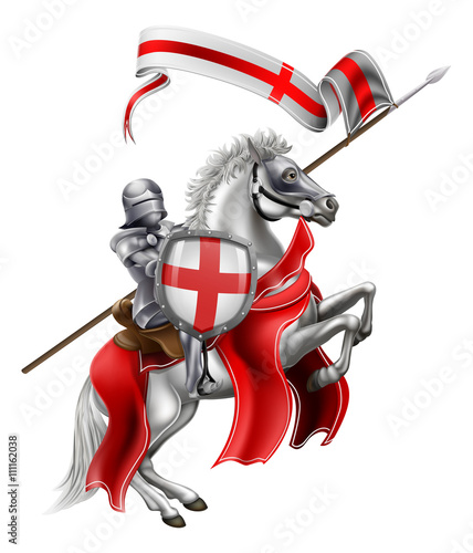 Saint George of England Knight on Horse photo