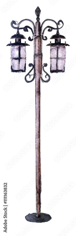 Fototapeta premium watercolor lamp on a white background