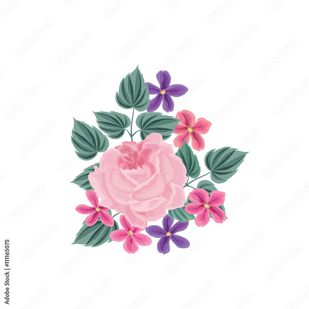 Flower bouquet pattern Floral frame with summer flowers  Flourish greeting card background