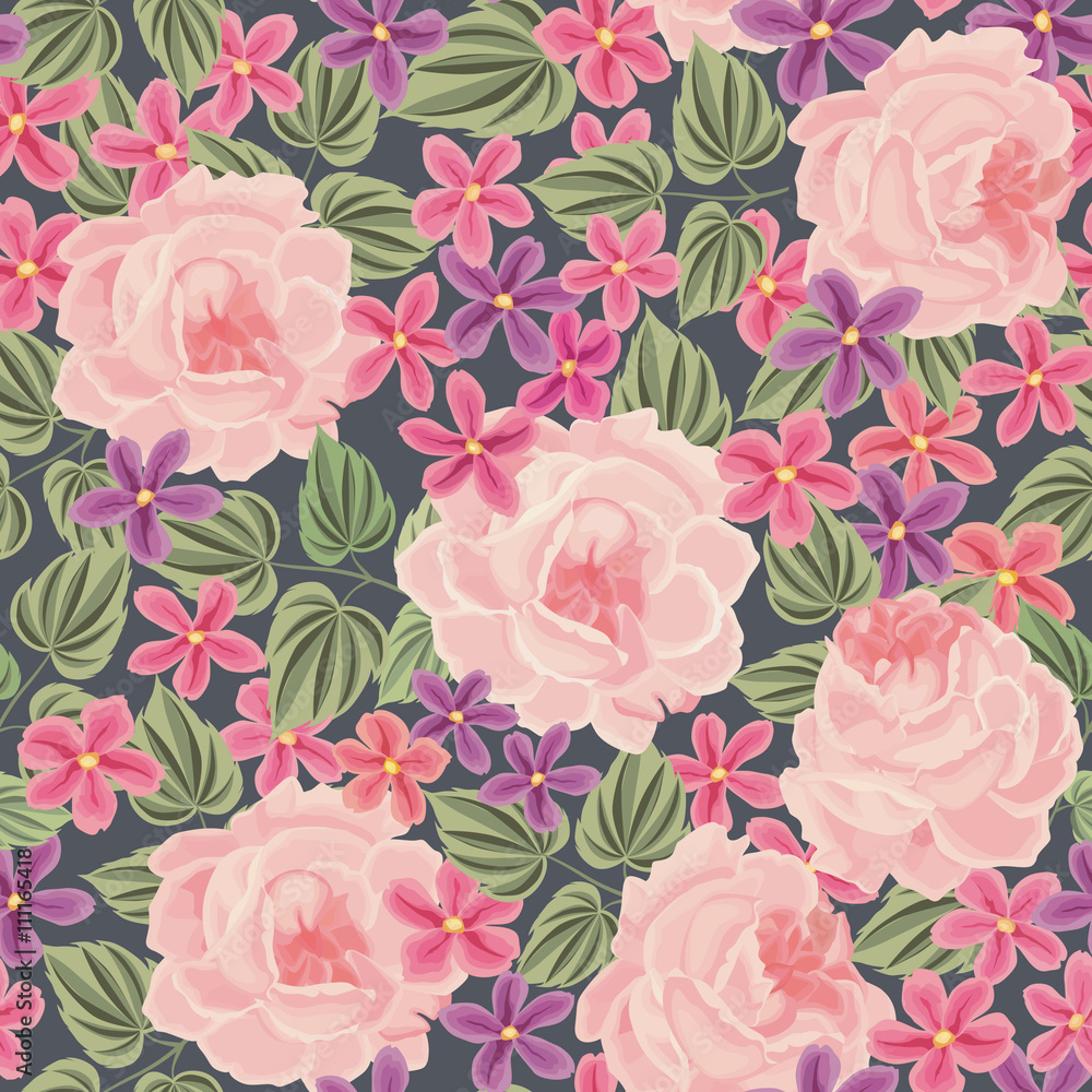 Floral seamless pattern Flower background. Flourish seamless texture 