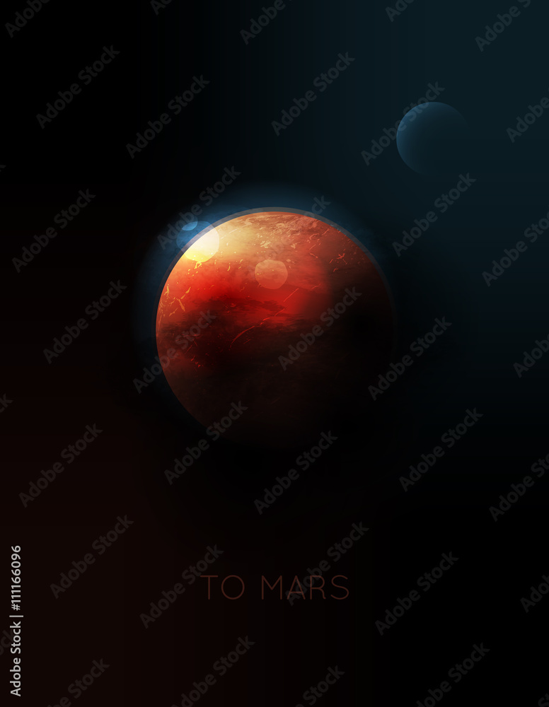 Fototapeta premium vector planet Mars in space 
