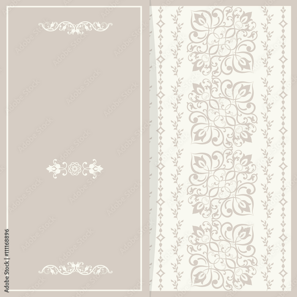 retro Invitation or wedding card with damask background retro Invitation or wedding card with damask background
