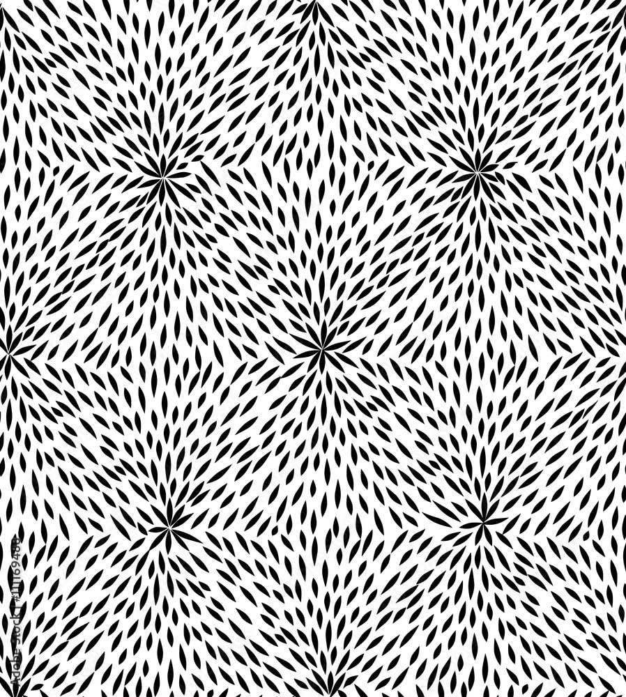 Abstract seamless pattern with black and white dot ornament Swirl spot geometric background