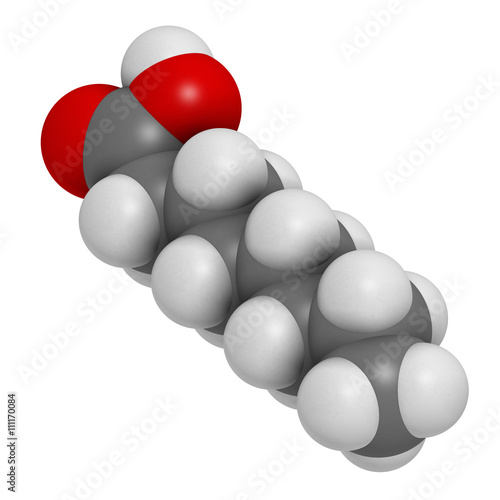Caprylic  octanoic  acid. Medium-chain fatty acid.