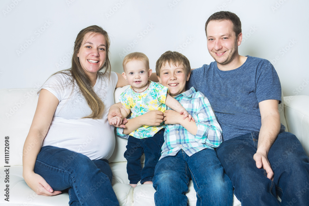 Young family with two kids