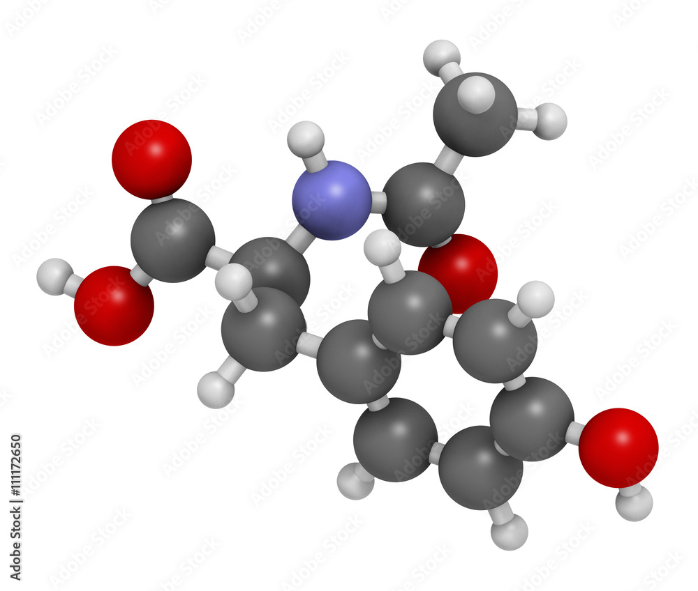 N-acetyl-tyrosine (NALT) molecule. 3D rendering. N-acetyl-tyrosine (NALT) molecule. 3D rendering.