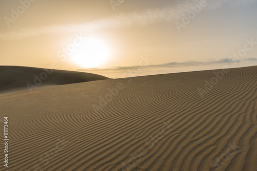 Desert with sand dunes in Gran Canaria  Spain
