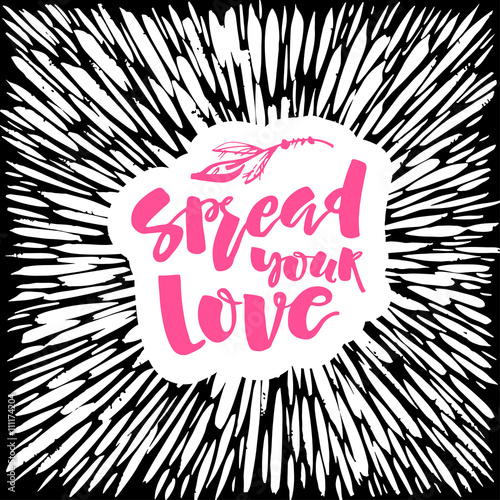 Love and charity concept hand lettering motivation poster.