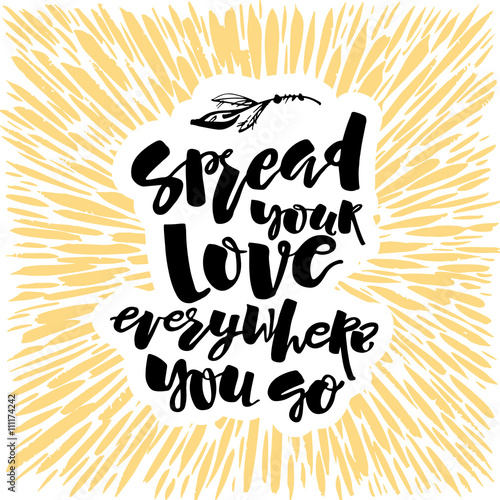 Love and charity concept hand lettering motivation poster.