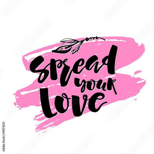 Love and charity concept hand lettering motivation poster.