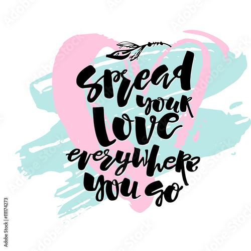 Love and charity concept hand lettering motivation poster.
