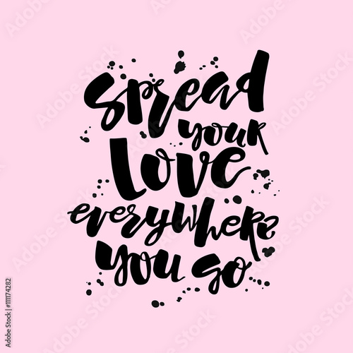 Love and charity concept hand lettering motivation poster.
