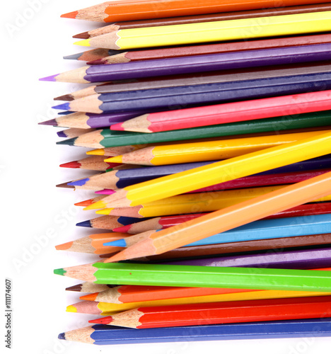 Close up of color pencils with 