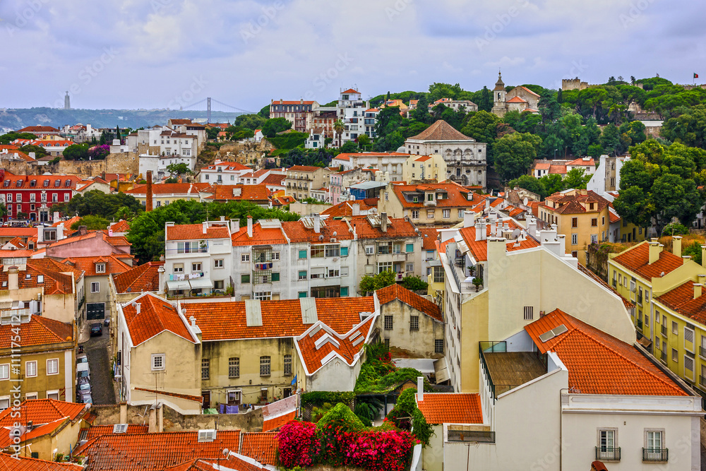 Lisbon city housing view, Portugal