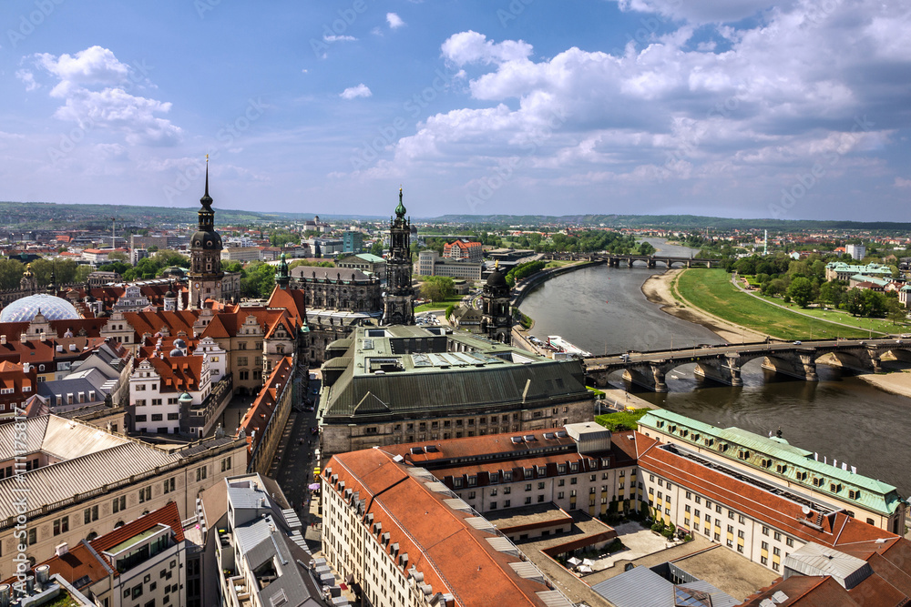 Naklejka premium Dresden, Germany. Panoramic town view