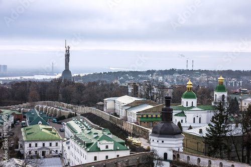 Kiev, Ukraine. Monument to Motherland, memorial, panoramic city