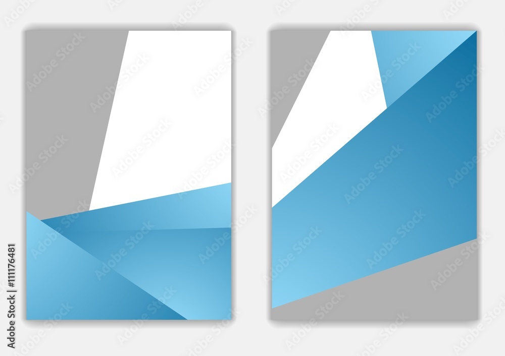 Abstract blue grey geometric corporate flyer design