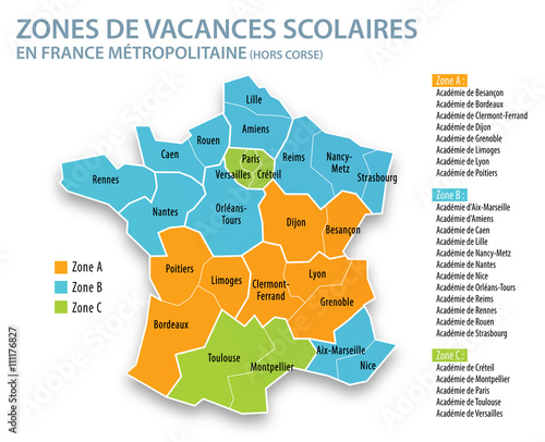 Zone de vacances scolaires en France