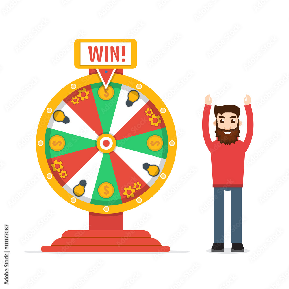 Wheel of fortune with man Wheel of fortune with man