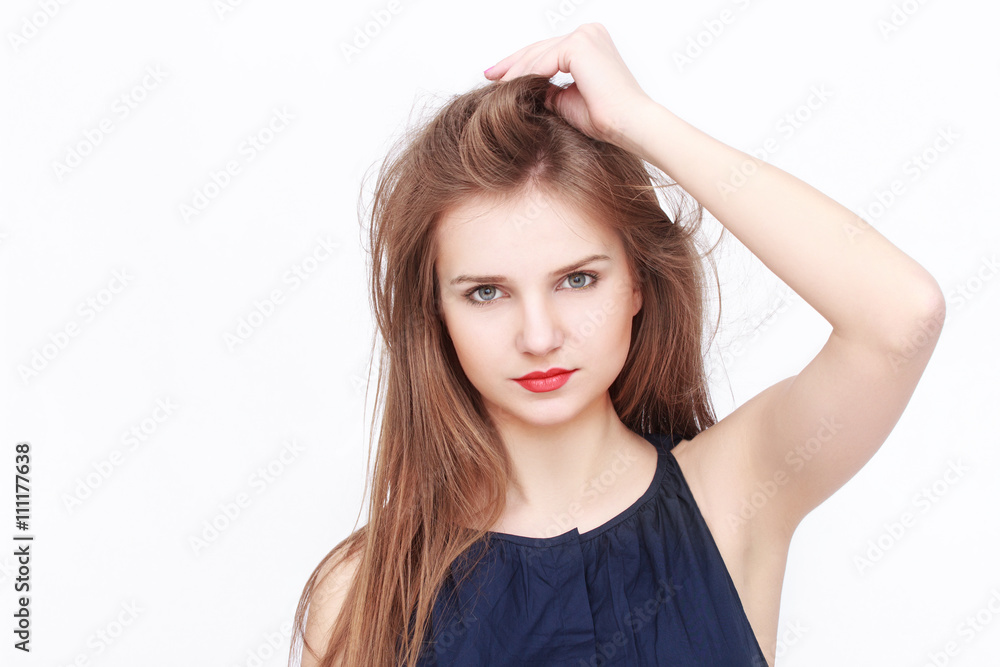 young woman isolated on white background young woman isolated on white background