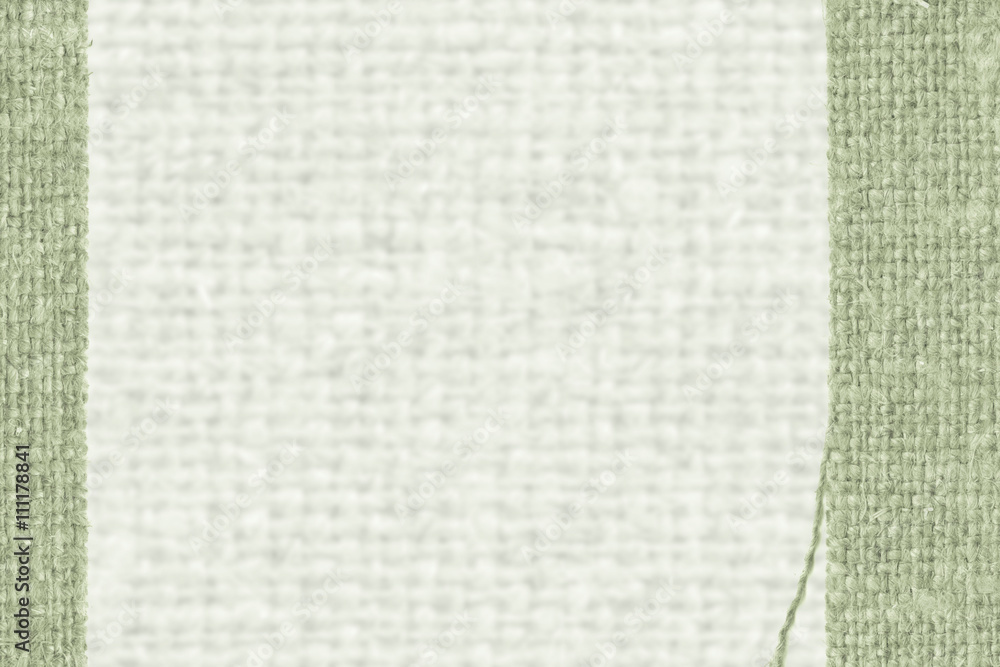 Fototapeta premium Textile thread, fabric exterior, mint canvas, antique material, flat background