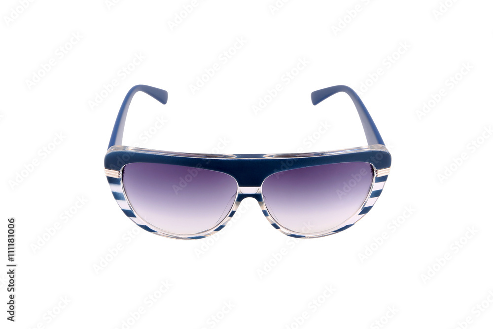 Fototapeta premium sun glasses blue isolated over the white background