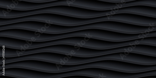 Black panel wavy seamless texture