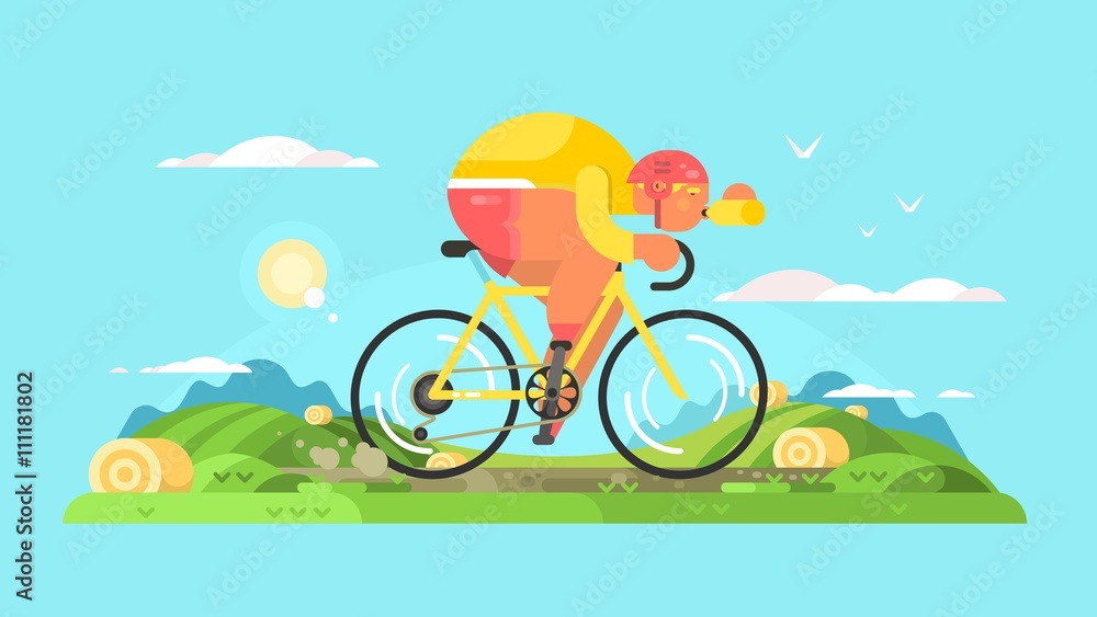 Cyclist sportsman on bike