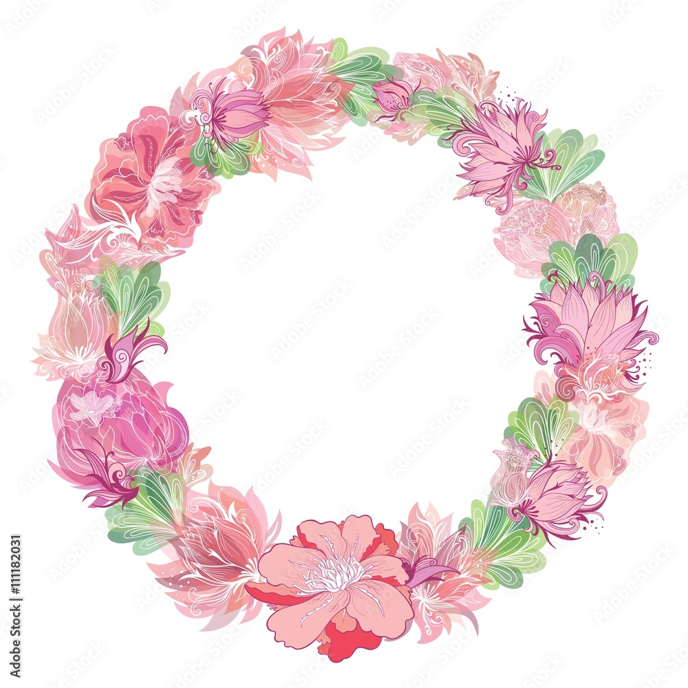 Fototapeta premium Gentle Vector Floral Wreath