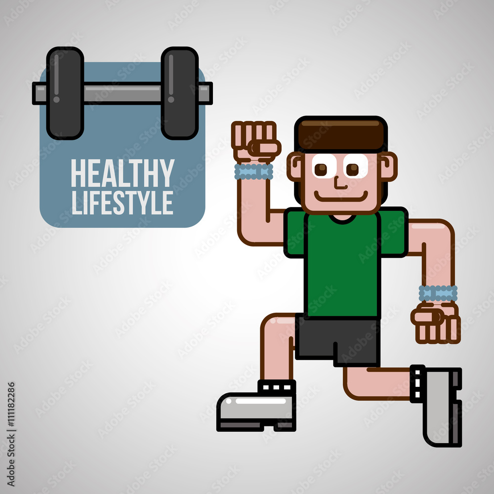 Healthy lifestyle icon. pixel concept  Flat illustration