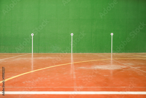 Detail of the marks in an fronton court, basque ball, Spain photo
