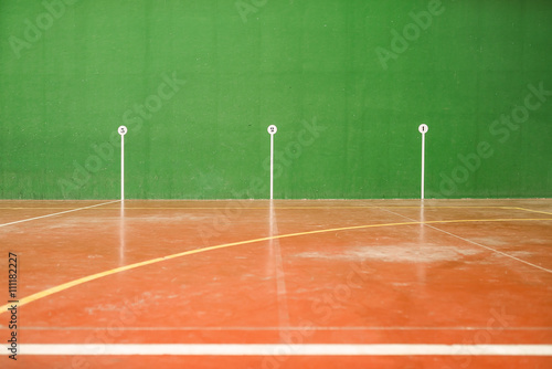Detail of the marks in an fronton court, basque ball, Spain