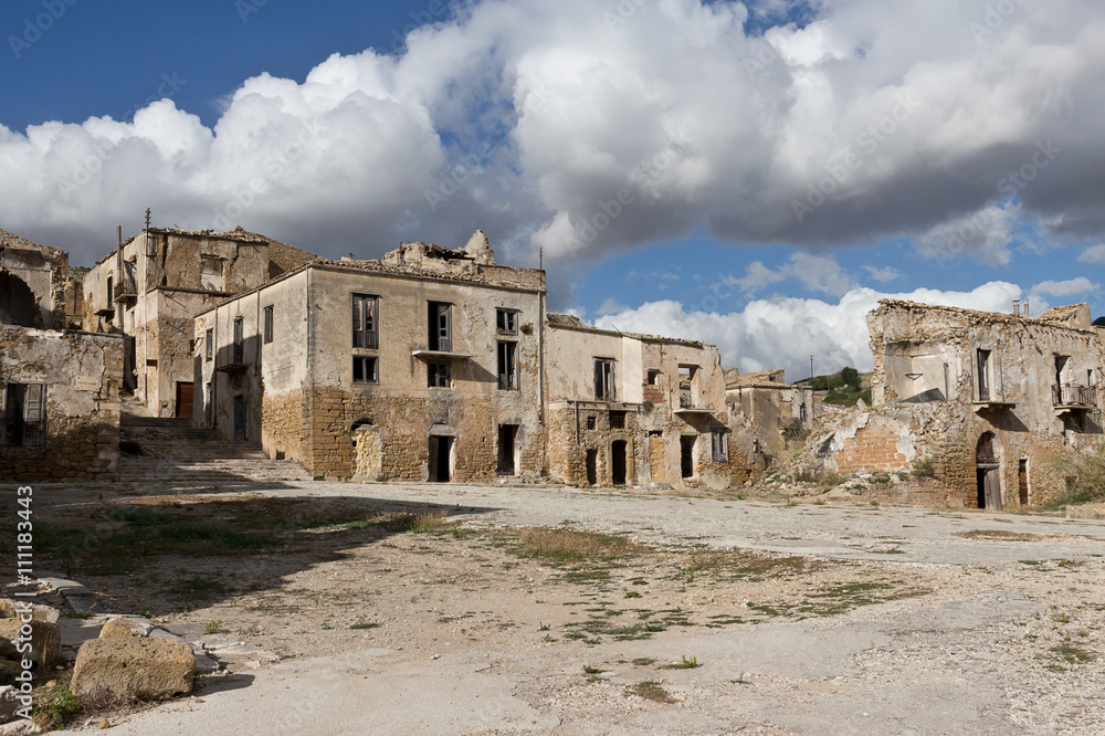 The ruins of Poggioreale after the earthquake - Trapani province
