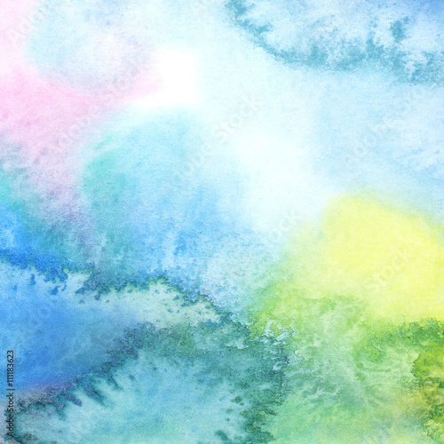 Abstract colorful watercolor background on paper