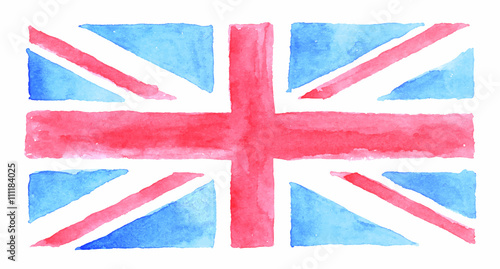Watercolor painted flag of Great Britain