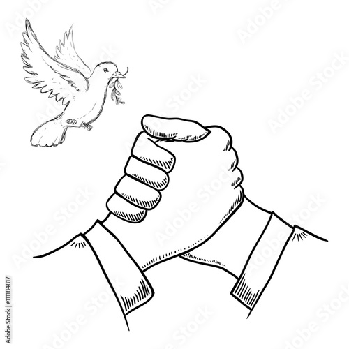 Help design. hand icon. flat illustration