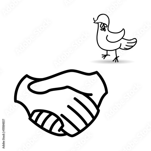 Help design. hand icon. flat illustration