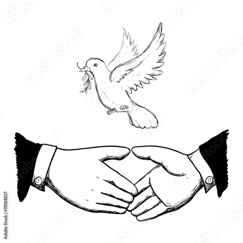 Help design. hand icon. flat illustration