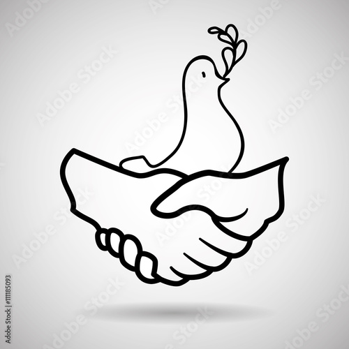 Help design. hand icon. flat illustration
